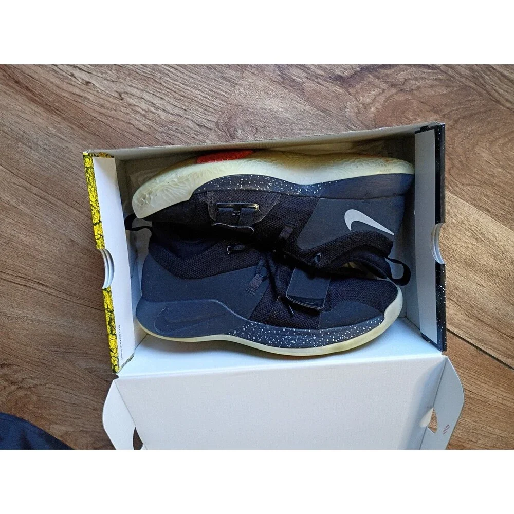 Nike PG 2.5 Paul George Black Platinum Mens 12 BQ8452-004 Box Swoosh Loose